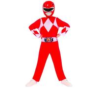 Déguisement - RUBIES - Power Ranger rouge classique - Polyester - Combinaison et demi-masque - Licence officielle 7-8 ans