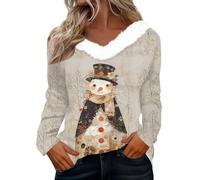 Deguisement Sapin de Noel Original Lumineux Tenue Pere Sapin Humour Ugly Rigolo Adulte Mode Renne Rock Ridicule V Col Couple Vetement Femme Noel Pull Jacquard Femme XL