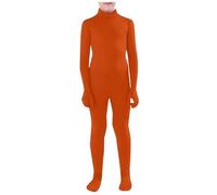Deguisement Seconde Peau,Combinaison Intégrale Enfant Costume Orange Enfant Garçon Combinaison de Cosplay Moulant Costume Halloween Visage Découvert Pour photo, vidéo, effet spécial, festival