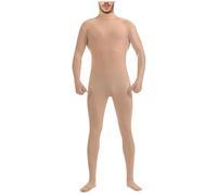 Deguisement seconde peau pour adulte combinaision invisible extensible originaux et drôle costume de photographie complète du corps chromakey accessoire halloween carnaval de fete (Beige, XL)