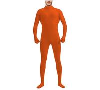 Deguisement seconde peau pour adulte combinaision invisible extensible originaux et drôle costume de photographie complète du corps chromakey accessoire halloween carnaval de fete (Orange, S)