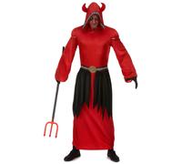 DEGUISE TOI - Déguisement secte démoniaque homme - Robe avec capuche - Ceinture - M - Rouge - Déguisements adultes - 100% Polyester - Laver à la main - Halloween