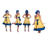 Déguisement Serveuse Pin Up Femme - Chanteur Biker - Années 20 - Jaune - Polyester XL