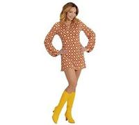 déguisement seventies robe groovy losanges femme - m - orange - widmann 008852 Orange