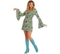 W WIDMANN MILANO Party Fashion - Robe femme style années 70, manches trompettes, costume pour carnaval, festival, soirée à thème