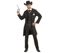 Déguisement Shérif USA Marshal Western Homme XL Noir - Costume de shérif américain pour homme XL