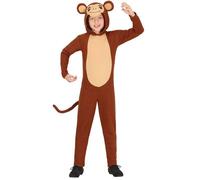FIESTAS GUIRCA Déguisement Singe Rigolo pour Garçon ou Fille - Combinaison Singe - Pyjamas Animaux - Déguisements pour Enfants 7-9 ans