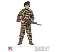 Déguisement soldat enfant 8/10 ans - WIDMANN - Complet avec pantalon, veste et béret - Vert