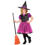 W WIDMANN MILANO Party Fashion - Costume enfant sorcière, robe et chapeau de sorcière, magicien, sorcier, costume de conte de fées