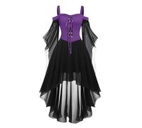 Deguisement Sorciere Adulte Marié Jupe Halloween Costume Adulte Mariee Médiévale Déguisement Dame Blanche Ange Longue Robe Halloween Femme Grande Taille Dentelle Deguisement M