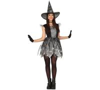 FIESTAS GUIRCA | Costume Sorcière - Robe & Chapeau - Noir Argenté - Pour