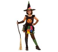 Déguisement Sorcière Citrouille Fille Halloween 10 À 12 Ans Noir