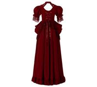 Déguisement Sorcière Couple Robe Sang Halloween Sorcière Princesse Deguisement Femme Longue Demon Gothique Sorcier Sorciere Jupe Costume Couple Halloween XL
