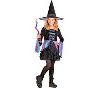 W WIDMANN MILANO Party Fashion - Costume de sorcière pour fille, ensemble robe et chapeau, tenue magique pour Halloween et carnaval