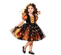 DéGuisement SorcièRe Enfant Fille,éLéGante Manches SuperposéEs DéLicates Pour Spectacles De Contes Et FêTes MéDiéVales Coupe PrincièRe Tissu Ornements RaffinéS Confortable Pour Jeux Quotidiens