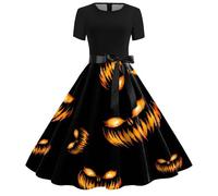 Deguisement Sorciere Femme, Robe De Sorciere Femme, Costumes Grande Taille Chic Et Élégant Décontracté Robes De Bal Confortable Taille Haute Imprimée Déguisement Cosplay Halloween Fête
