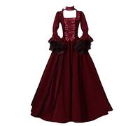 Deguisement Sorciere Femme Vintage Légère Déguisement Lugubre Fête Deguisements Sexy Vampire Costumes Princesse Festival Robes Traditionnelle Fantomatique Dress Dresses(Vin,M)
