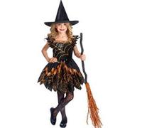 déguisement sorcière orange pailletée fille - 6/8 ans - noir - amscan 9911969 Noir G