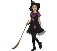 Déguisement Sorcière Violette Fille, Taille 4 - 6 Ans (S) Violet