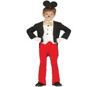 FIESTAS GUIRCA | Costume de Souris Enfant (7-9 ans) - Veste, Diadème, Pantalon et Poitrine - Costumes d'Animaux pour Halloween, Carnaval et Fêtes Costumées - Idéal pour Enfants - Noir et Rouge