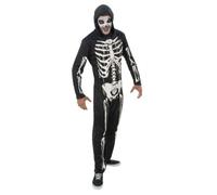 DÉGUISEMENT SQUELETTE COMBINAISON CAPUCHE HOMME XL Noir XL