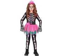 W WIDMANN MILANO Party Fashion - Costume enfant squelette, combinaison avec tutu, serre-tête, Dia de los Muertos, déguisement Halloween