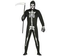 Déguisement Squelette Fin Combi Noire Homme Noir
