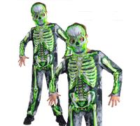 Déguisement Squelette Glow Vert Luminescent Smiffys 4-12 Ans