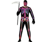 Déguisement Squelette Humain Combi Néon Homme Noir