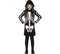 déguisement squelette mort robe à capuche fille - 3/4 ans - noir - guirca 78092 Noir G