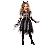 W WIDMANN MILANO Party Fashion - costume d'enfant mariée squelette, costume mariée morte pour Halloween, costumes d'enfants pour carnaval, robe avec accessoires