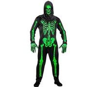 Widmann - Costume squelette fluo pour carnaval, combinaison avec gants et masque