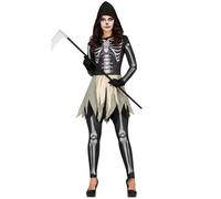 FIESTAS GUIRCA Costume Squelette de la Mort - Déguisement d'Halloween pour Femme Taille 36-38 S