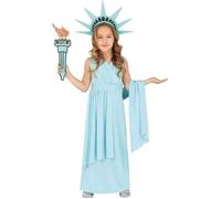FIESTAS GUIRCA Déguisement de Statue de la Liberté pour Enfant Fille 5-6 Ans