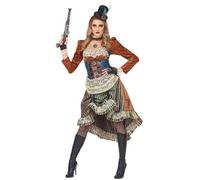 Déguisement - Steampunk Cowgirl - Robe Dentelle - Marron Chocolat - Femme M XL