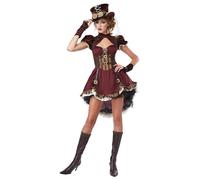 Déguisement Steampunk Femme Bordeaux - Taille: L (42/44) Rouge