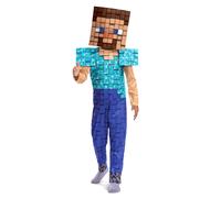 Déguisement Steve Minecraft Basique Enfant - Taille: 5 - 6 Ans (109 - 126 Cm)) Bleu