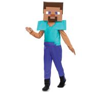 Déguisement Steve Minecraft Enfant - Taille: 7 - 8 Ans (124 - 136 Cm) Bleu
