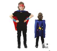 Déguisement Super Héros Enfant - PTIT CLOWN - Cape Réversible - Masque - Manchettes