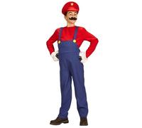 W WIDMANN MILANO Party Fashion - Déguisement enfant super plombier, combinaison, chemise, chapeau, mécanicien, carnaval