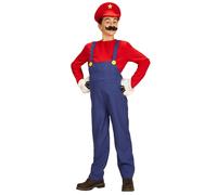 W WIDMANN MILANO Party Fashion - Déguisement enfant super plombier, combinaison, chemise, chapeau, mécanicien, carnaval