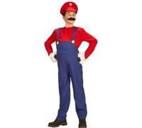 W WIDMANN MILANO Party Fashion - Déguisement enfant super plombier, combinaison, chemise, chapeau, mécanicien, carnaval