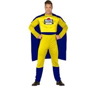 Fiestas Guirca Déguisement Super Pastis Man – Noir, Adulte, Carnaval, Original et Amusant – L