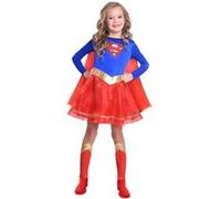 déguisement supergirl enfant - 8/10 ans - rouge - amscan 9906076 Rouge G