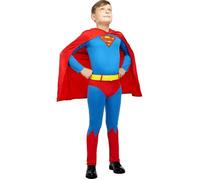 Déguisement Superman Classic garçon- Funidelia-118060 Man of Steel, Super héros, DC Comics Ligue de justice d'Amérique Multicolore 7-9 ans
