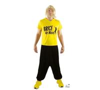 Déguisement - Surfeur Brice de Nice - Licence officielle - Adulte - Pantalon noir et t-shirt jaune 2XL