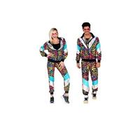 W WIDMANN MILANO Party Fashion - Survêtement fantaisie, imprimé animalier, tenue années 80, survêtement de jogging pour le carnaval et les fêtes