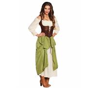 Déguisement Tavernière Verte Femme - Taille: S/M Multicolore