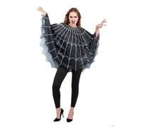 P'tit Clown - Costume Toile D'Araignée - Poncho - Déguisement Halloween Femme - Cosplay, Fêtes Costumées et Évènements à Thème (L-XL)