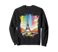 Déguisement Tour Eiffel Arc-en-Ciel Souvenir de Paris Bonjour Français Sweatshirt